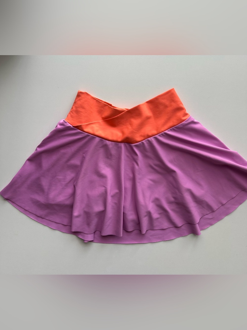 Old Navy Lavender Skater Skirt with Orange Crossover Waistband